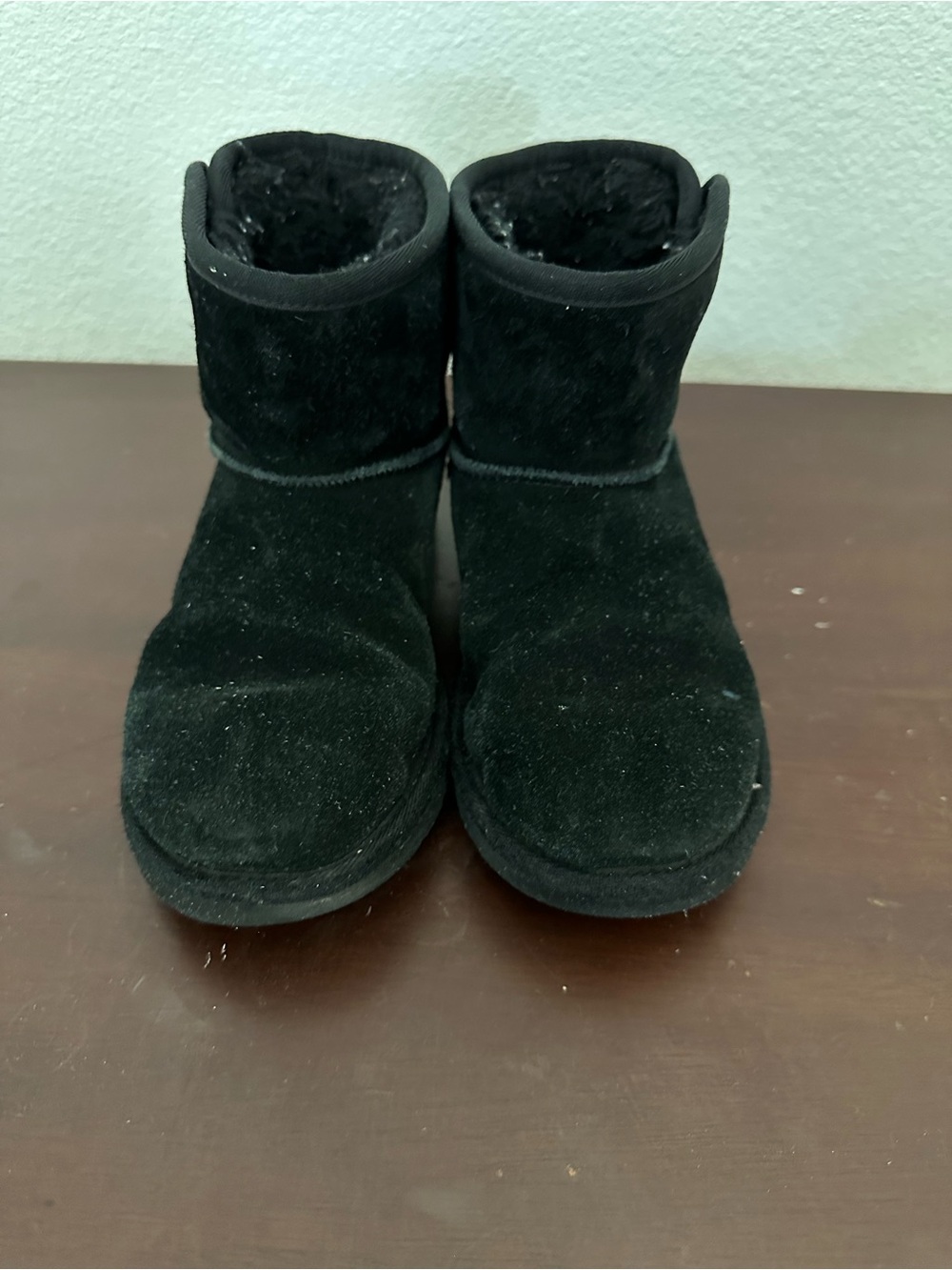 UGG Kids Black Suede Short Boots